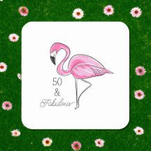 Fünfzig und üppig rosa Flamingo-Untersetzer