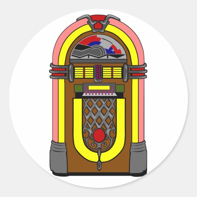 Fünfziger-Jukebox Runder Aufkleber (Vorderseite)