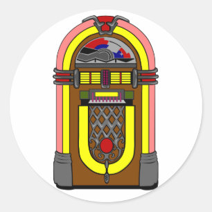 Fünfziger-Jukebox Runder Aufkleber