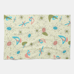 Fünfzigerjahre Atomzeitalter-Geschirrtuch Küchentuch