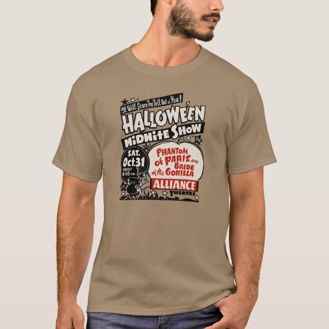 Fünfzigerjahre Halloween-Gespenst-Show-Plakat T-Shirt (Vorderseite)