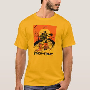Fünfzigerjahre Halloweentrick-oder -Leckerei-Spuk T-Shirt