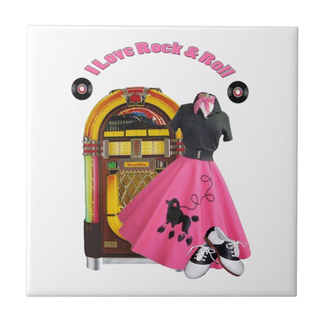 Fünfzigerjahre I Liebe-Felsen u. Rollenfliese Fliese (Vorderseite)