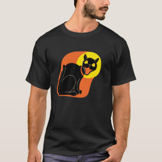 Fünfzigerjahre Katze und Mond-T - Shirt