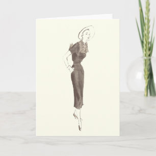 Fünfzigerjahre Mode - Gruß-oder Anmerkungs-Karte Karte