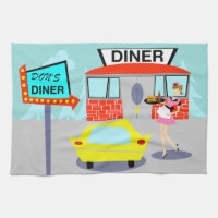 Fünfzigerjahre Restaurant-Geschirrtuch