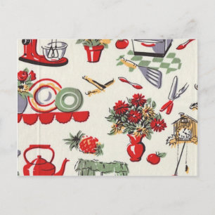 Fünfzigerjahre Retro Entwürfe Postkarte