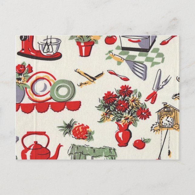 Fünfzigerjahre Retro Entwürfe Postkarte (Vorderseite)