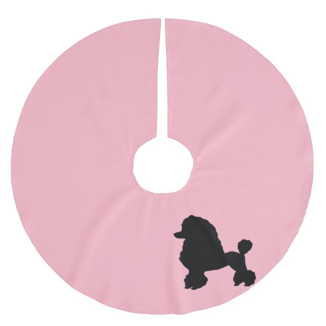 Fünfzigerjahre rosa Pudel-Rock-Weihnachtsbaum-Rock Polyester Weihnachtsbaumdecke (Vorderseite)