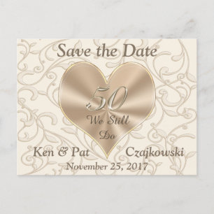 Fünfzigjährige Postkarte Speichern Sie die Daten