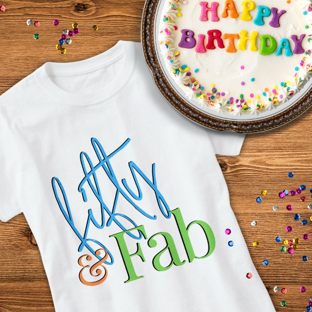 Fünfzigjähriger bunter Geburtstags-T - Shirt (Von Creator hochgeladen)