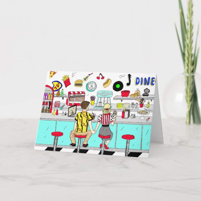 Fünfzigjähriges Retro-Doppeljubiläum Karte (Vorderseite)