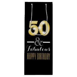 Fünfzigste 50. Geburtstagsweinflasche Geschenktüte Für Weinflaschen