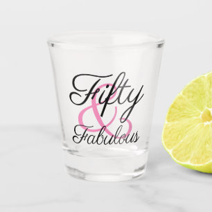 Fünfzigster Geburtstag 50 und großartige Typografi Schnapsglas