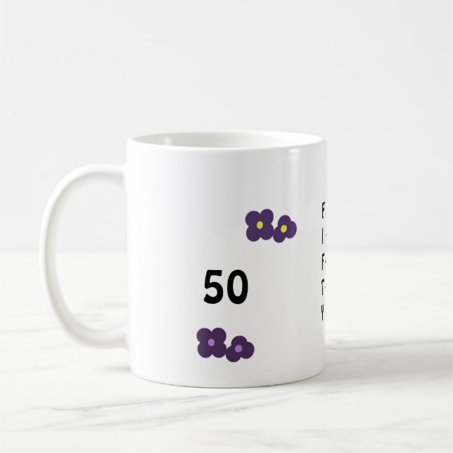 Fünfzigster Geburtstag Tasse (Links)