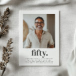 Fünfzigstes Foto am 50. Platz Geburtstag Einladung<br><div class="desc">Mit dieser modernen 50. Geburtstagsvorlage für Männer können Sie Ihren Geburtstag mit Raffinesse feiern! Dieses elegante Design mit seinem für Ihr eigenes Foto anpassbaren Raum und dem feinen Wort "fünfzig" eignet sich perfekt zum Feiern. Diese Einladung ist leicht zu personalisieren und ermöglicht Ihnen eine einzigartige und unvergessliche Art, Ihr bevorstehendes...</div>