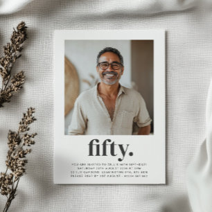 Fünfzigstes Foto am 50. Platz Geburtstag Einladung
