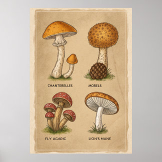Fungi Chronicles: Eine antike mykologische Studie Poster