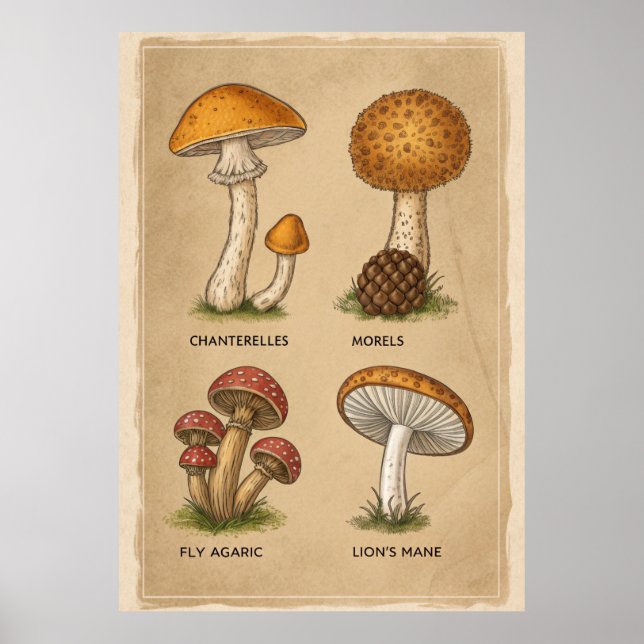 Fungi Chronicles: Eine antike mykologische Studie Poster (Vorne)