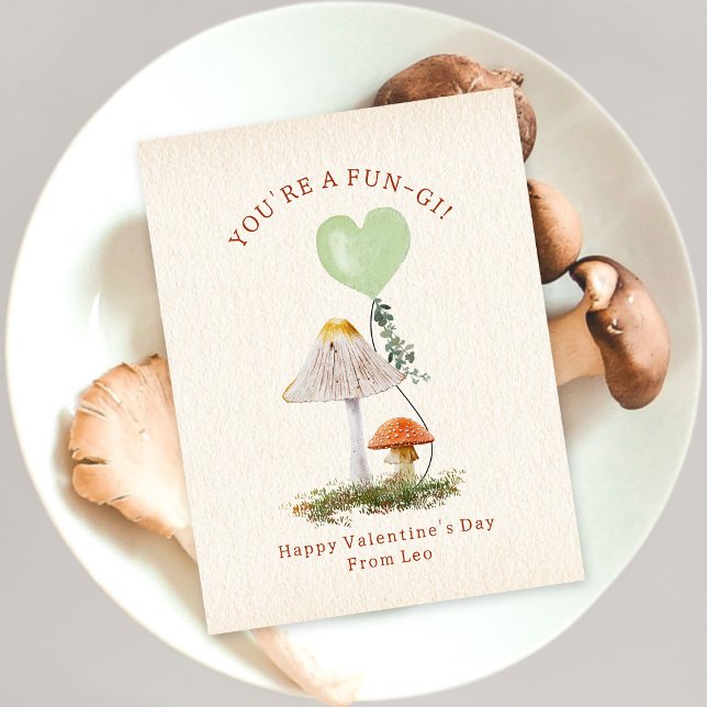 Fungi Pun Pilzsaal Valentine Postkarte (Von Creator hochgeladen)
