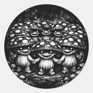 Fungus Folk •  Waldkreaturen von BurnsInHell Runder Aufkleber