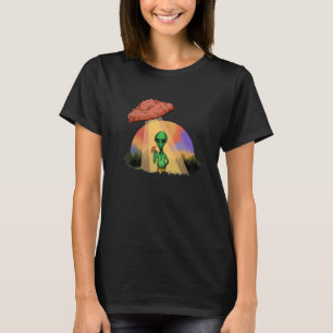 Fungus Magic Psilocybin Mushrooms Alien UFO T-Shirt