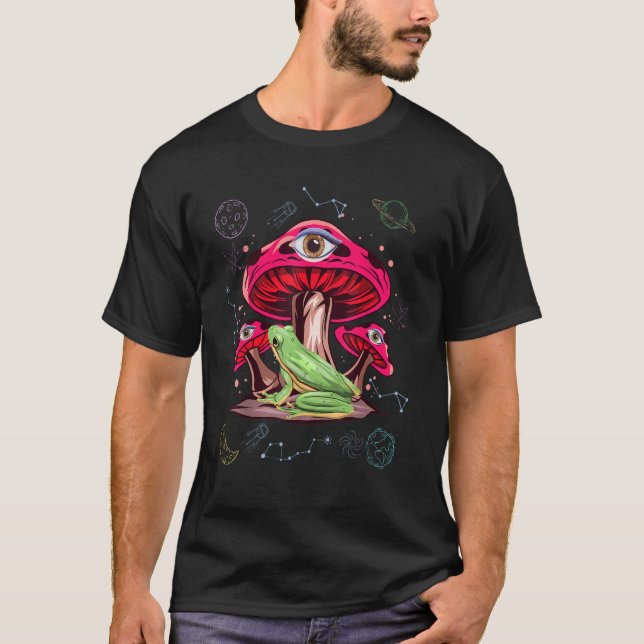 Fungus Magic Psilocybin Mushrooms Frog The Univers T-Shirt (Vorderseite)