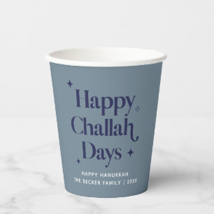 FunHappy Challah Days Hanukkah Blue Pappbecher