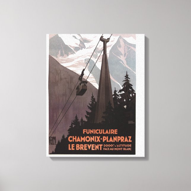 Funiculaire Le Brevent Cable Car Poster Leinwanddruck (Vorderseite)