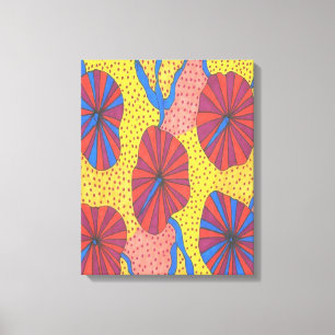 Funk Abstrakte Art Prints in Orange und Gelb Retro Leinwanddruck