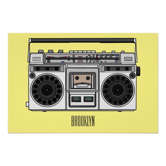 Funk-Cartoon-Illustration  Poster (Vorderseite)