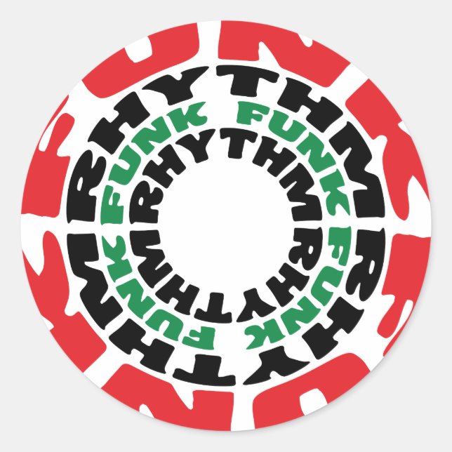 Funk Rhythm Funk Funk Rhythmus Runder Aufkleber (Vorderseite)