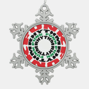 Funk Rhythm Funk Funk Rhythmus Schneeflocken Zinn-Ornament