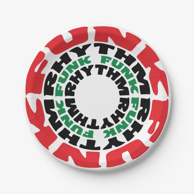 Funk Rhythmus Funk Funk Rhythmus Pappteller (Vorderseite)