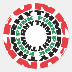 Funk-Rhythmus-Funk-Funk-Rhythmus Runder Aufkleber