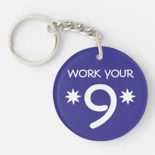 "FUNK YOUR 9" Numerology Key Chain (Farbe auswähle Schlüsselanhänger