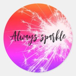 Funkelfunkenaufkleber immer rund runder aufkleber