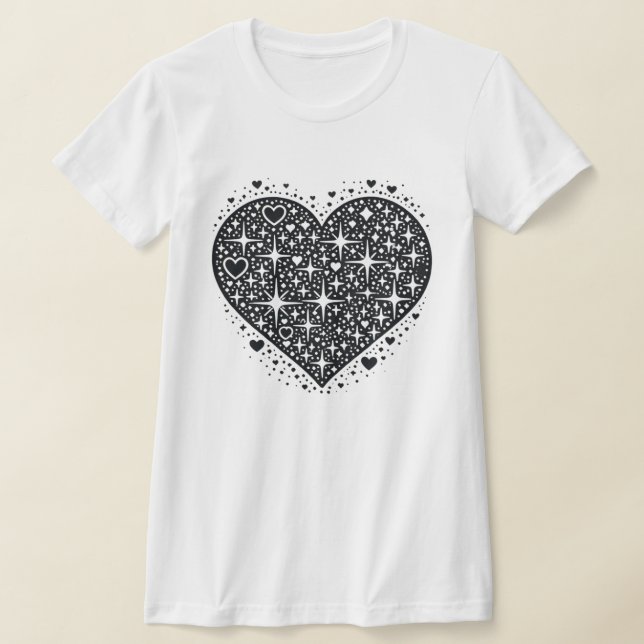 Funkelheartburstdesign T-Shirt (Ablage )