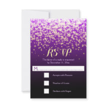 Funkellichter lila Hochzeitsfeier RSVP
