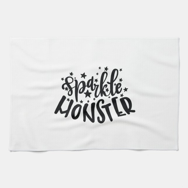 Funkelmonster Halloween Geschirrtuch (Horizontal)