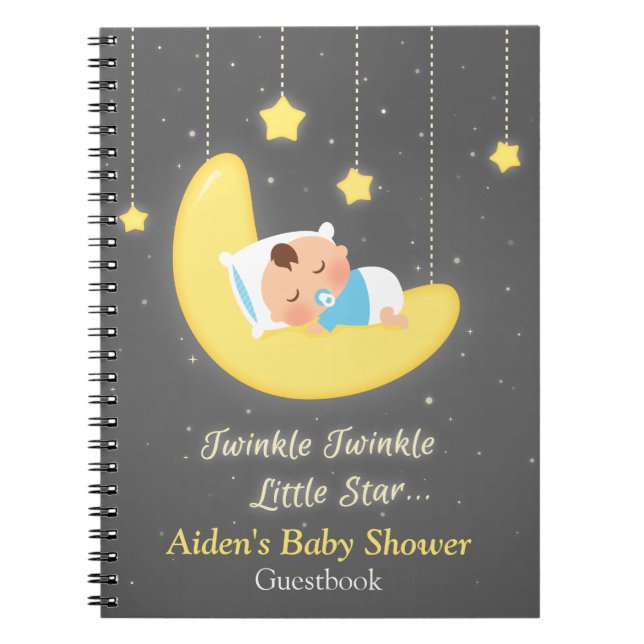 Funkeln-Funkeln-Stern-BabypartyGuestbook Notizblock (Vorderseite)