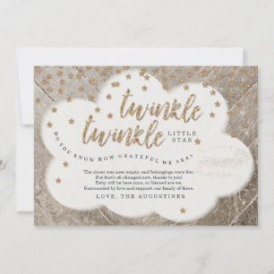 Funkeln-Funkeln-Stern-UnisexBabyparty Dankeskarte