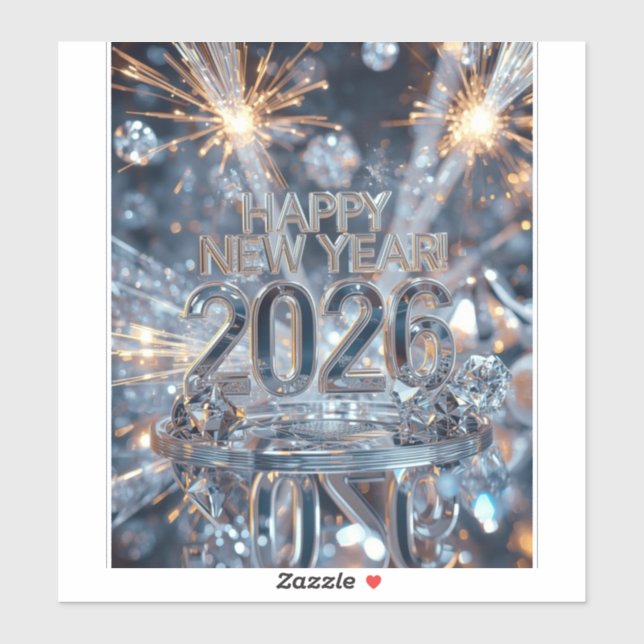 Funkeln Sie in das Neujahrs-Sticker Aufkleber (Blatt)