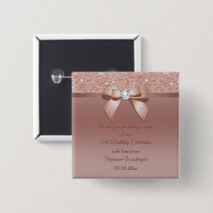Funkeln und Glamour, Rose Gold Geburtstagsfeier Button