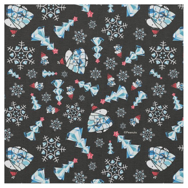 Funkeln und Glänzen! Snoopy Edelstein Winterfeier Stoff (Nahaufnahme)