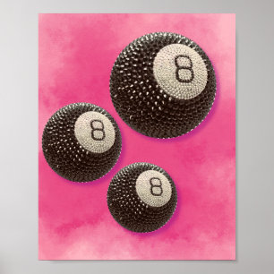 Funkelnd 8-Ball-Glam-Design, Fun Lucky Charm Poster