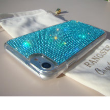 Funkelnd Aqua Blue Crystal iPhone 7/8 Kleiner Fall