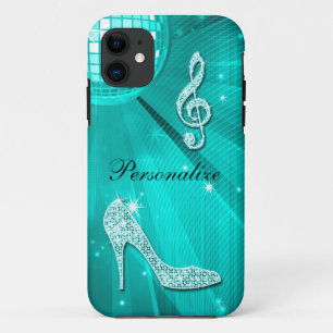 Funkelnd aquamarine Musik-Anmerkung u. Case-Mate iPhone Hülle