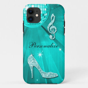 Funkelnd aquamarine Musik-Anmerkung u. Case-Mate iPhone Hülle