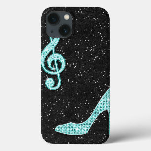 Funkelnd aquamarine Musik-Anmerkung u. Case-Mate iPhone Hülle